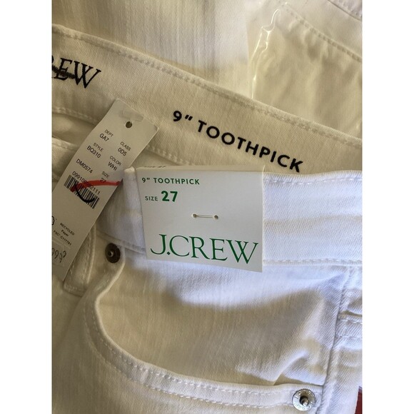 J.Crew White 9” Toothpick High Waist Skinny Jeans 27 - Picture 6 of 7